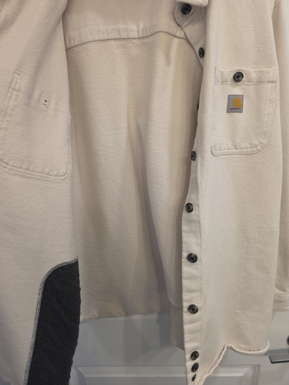 Carhartt TW5991-W Loose Fit Shirt Jacket - Off-White Cream - Men's XXL - Picture 9 of 10